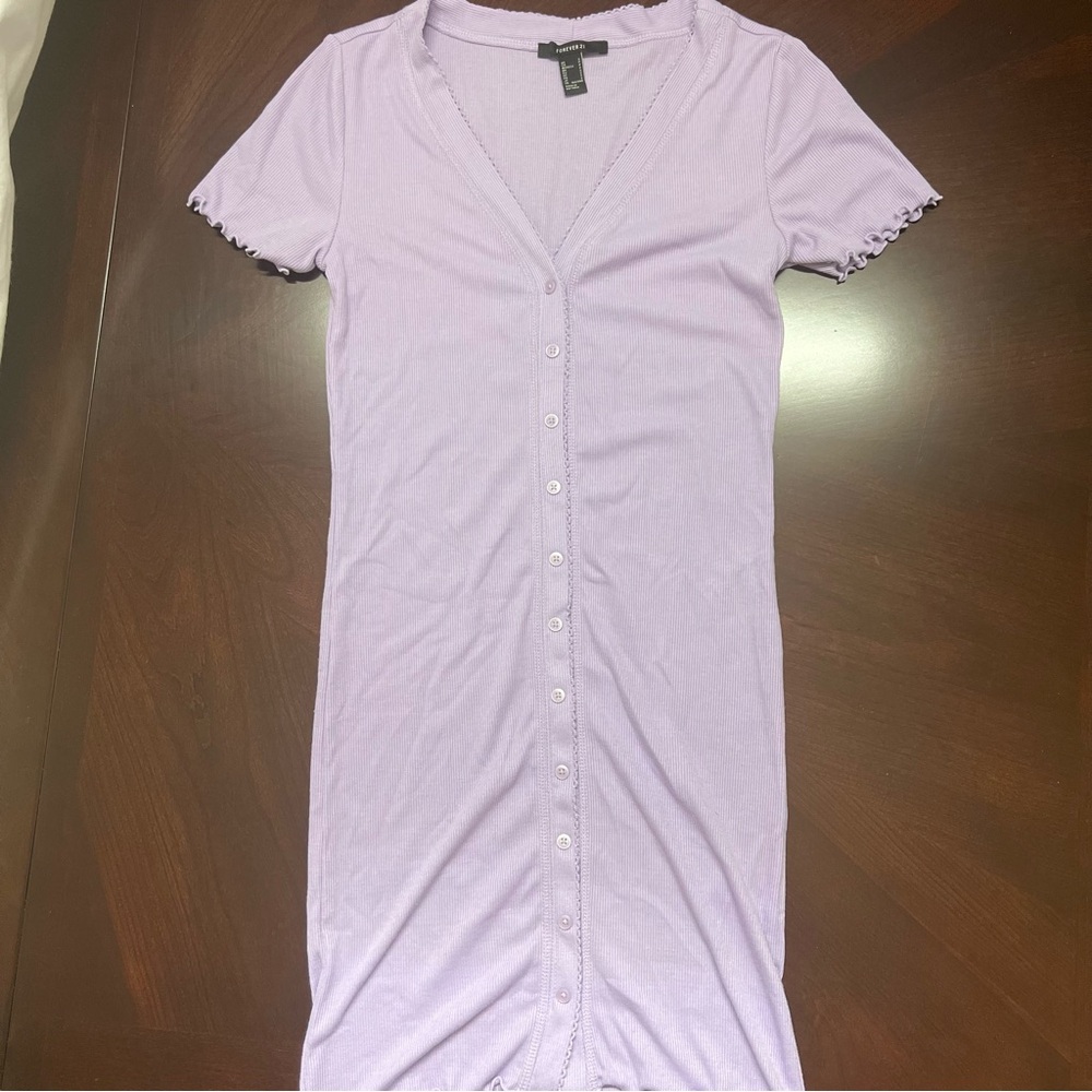 Forever 21 Lilac Ribbed Body Con Dress
